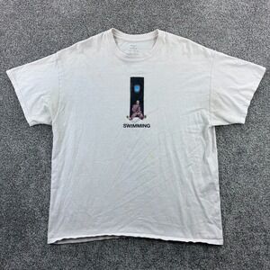 Mac Miller Swimming Shirt Mens XL White Album Cover Graphic Rap Hip Hop Music